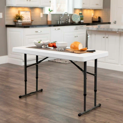 Lifetime® Adjustable Height Plastic Folding Table, 24" x 48", White 16 Lifetime® Adjustable Height Plastic Folding Table, 24" x 48", White - Image 16