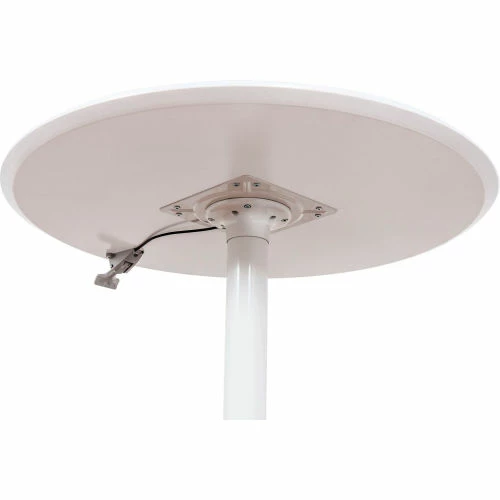 Luxor 32" Round Adjustable Height Restaurant Table, White 3 Luxor 32" Round Adjustable Height Restaurant Table, White - Image 3