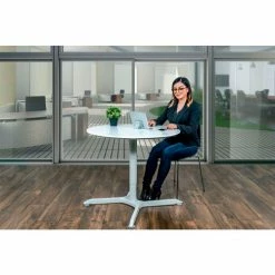 Luxor 32" Round Adjustable Height Restaurant Table, White 18 Luxor 32" Round Adjustable Height Restaurant Table, White -Tables Shop LX PNADJ 32RD 006