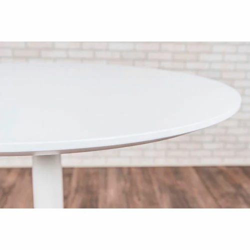 Luxor 32" Round Adjustable Height Restaurant Table, White 7 Luxor 32" Round Adjustable Height Restaurant Table, White - Image 7