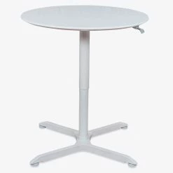Luxor 36" Round Adjustable Height Restaurant Table, White