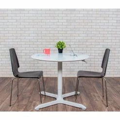 Luxor 36" Round Adjustable Height Restaurant Table, White 20 Luxor 36" Round Adjustable Height Restaurant Table, White -Tables Shop LX PNADJ 36RD 008