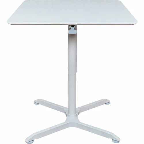 Luxor 36" Square Adjustable Height Restaurant Table, White 2 Luxor 36" Square Adjustable Height Restaurant Table, White - Image 2