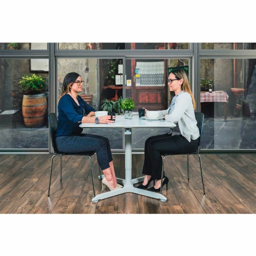 Luxor 36" Square Adjustable Height Restaurant Table, White 6 Luxor 36" Square Adjustable Height Restaurant Table, White - Image 6