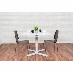 Luxor 36" Square Adjustable Height Restaurant Table, White 18 Luxor 36" Square Adjustable Height Restaurant Table, White -Tables Shop LX PNADJ 36SQ 007