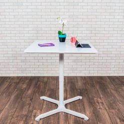 Luxor 36" Square Adjustable Height Restaurant Table, White 19 Luxor 36" Square Adjustable Height Restaurant Table, White -Tables Shop LX PNADJ 36SQ 008