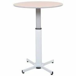 Luxor Height Adjustable Round Pedestal Table - 31-1/2" - Pneumatic -Tables Shop LX PNADJ ROUND 003