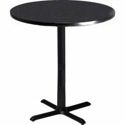 Safco® Bistro Series 30" Round Bar Height Restaurant Table, Anthracite Table/Black Base