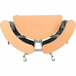 National Public Seating NPS® 60" Round Foldable Cafeteria Table With Benches, Oak Top/Chrome Frame 9 National Public Seating NPS® 60" Round Foldable Cafeteria Table With Benches, Oak Top/Chrome Frame -Tables Shop MTR60B CROKOK 03