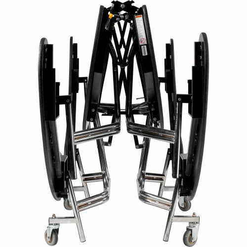 National Public Seating NPS® 60" Round Foldable Cafeteria Table With Benches, Oak Top/Chrome Frame 4 National Public Seating NPS® 60" Round Foldable Cafeteria Table With Benches, Oak Top/Chrome Frame - Image 4