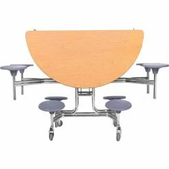 National Public Seating NPS® 60" Round Mobile Cafeteria Table With Stools, Oak Top/Gray Stools/Chrome Frame 11 National Public Seating NPS® 60" Round Mobile Cafeteria Table With Stools, Oak Top/Gray Stools/Chrome Frame -Tables Shop MTR60S CROK02 04