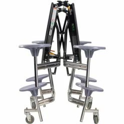 National Public Seating NPS® 60" Round Mobile Cafeteria Table With Stools, Oak Top/Gray Stools/Chrome Frame 12 National Public Seating NPS® 60" Round Mobile Cafeteria Table With Stools, Oak Top/Gray Stools/Chrome Frame -Tables Shop MTR60S CROK02 05