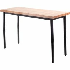 National Public Seating NPS® Height Adjustable Utility Table - 30" X 60" - Butcherblock Top -Tables Shop NAA BBUTSAH 1