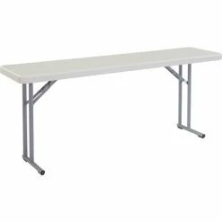 Interion By Global Industrial Interion® Plastic Folding Seminar Table, 18" x 72", White -Tables Shop NAA BT1872