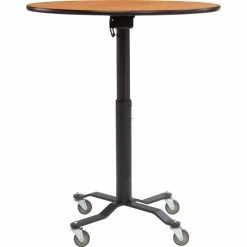 National Public Seating Café Time II Table - 36"W x 30"-42"H - Round - Laminate Top with MDF Core - Montana Walnut -Tables Shop NAA CTT RD WAL 01 2