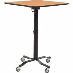 National Public Seating Caf&eacute; Time II Table - 24"W x 30"-42"H - Square - Laminate Top with MDF Core - Montana Walnut -Tables Shop NAA CTT SQ WAL 01 1
