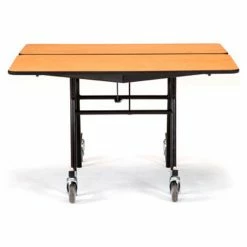 National Public Seating NPS® 48" Square Mobile Cafeteria Table, Gray Top/Chrome Frame -Tables Shop NAA MT48Q MDPECRGY