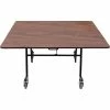 National Public Seating NPS® Mobile EasyFold Table, 60" Square, Walnut Top, Black Frame