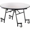 National Public Seating NPS® Mobile EasyFold Table, 60" Round, Gray Top, Black Frame