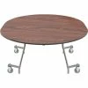 National Public Seating NPS® Mobile EasyFold Table, 72"L x 60"W Oval, Walnut Top, Chrome Frame