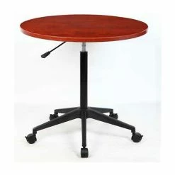 Boss Round Mobile Table - 32" - Cherry - Pkg Qty 2