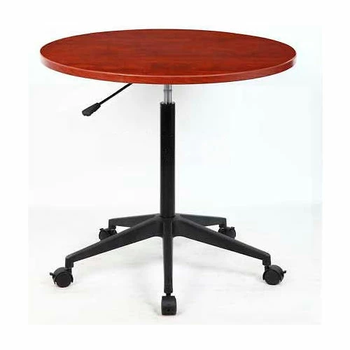 Boss Round Mobile Table - 32" - Cherry - Pkg Qty 2 1 Boss Round Mobile Table - 32" - Cherry - Pkg Qty 2