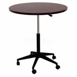 Boss Round Mobile Table - 32" - Mahogany