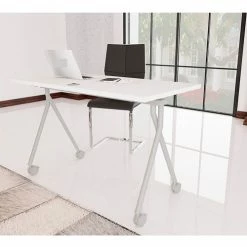 Boss Office Products Flip Top Table, 36", White -Tables Shop NOS NFT3624H WT