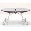 National Public Seating NPS® 72" Round Mobile Cafeteria Table, Gray Top/Black Frame