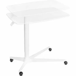 Seville Classics Airlift® Overbed Medical Pneumatic Adjustable Table, White -Tables Shop OFF65905 Side Table White Adjust 2200