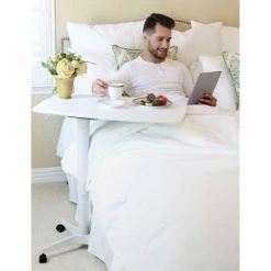Seville Classics Airlift® Overbed Medical Pneumatic Adjustable Table, White -Tables Shop OFF65905 sidetable white lifestyle bedroom2200