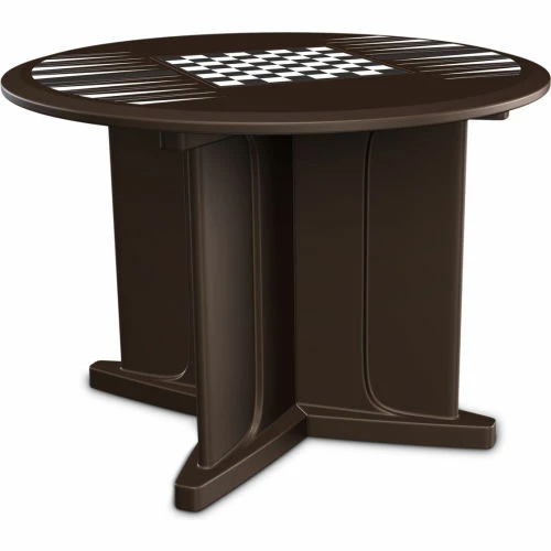 Cortech USA Endurance Table 48" Round Table Top with X Base and Game Top - Brown 1 Cortech USA Endurance Table 48" Round Table Top with X Base and Game Top - Brown