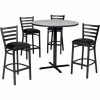 Premier Hospitality Furniture Premier Hospitality 42" Round Table & Barstools W/Ladder Back, Gray Table/Black Seats