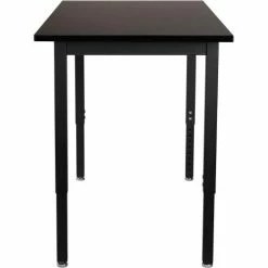 National Public Seating NPS Science Table - Phenolic Top - Adjustable Height - 30"W x 72"L x 22-1/4"-37-1/4"H - Black -Tables Shop PSLTSAH 03 4