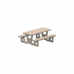 Petersen Manufacturing 72" Rectangular Picnic Table, Concrete, Gray