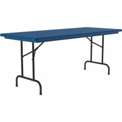 Correll Plastic Folding Table, 30" x 72", Blue