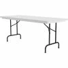 Correll Anti-Microbial Plastic Folding Table, 72" x 30" x 29", Gray Granite