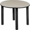 Regency Kee 30" Round Multipurpose Breakroom Slim Table, Maple/ Black