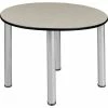 Regency Kee 36" Round Multipurpose Breakroom Slim Table, Maple/ Chrome