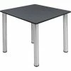 Regency Kee 36" Square Multipurpose Breakroom Slim Table, Grey/ Chrome