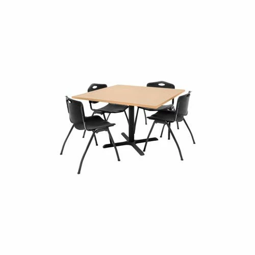Regency 42" Square Table & Chair Set W/Standard Plastic Chairs, Beige Table/Black Chairs 1 Regency 42" Square Table & Chair Set W/Standard Plastic Chairs, Beige Table/Black Chairs