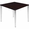 Regency Kahlo 36" Square Multipurpose Breakroom Tapered Leg Table, Mocha Walnut/ Chrome