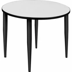 Regency Kahlo 36" Round Multipurpose Breakroom Tapered Leg Table, White/ Black