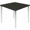 Regency Kahlo 42" Square Multipurpose Breakroom Tapered Leg Table, Ash Grey/ Chrome