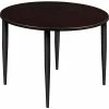 Regency Kahlo 48" Round Multipurpose Breakroom Tapered Leg Table, Mocha Walnut/ Black