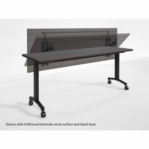 RightAngle Products RightAngle Flip Training Table w/ Casters 30" x 72", Hardrock Maple w/Black Base - R-Style Series 2 RightAngle Products RightAngle Flip Training Table w/ Casters 30" x 72", Hardrock Maple w/Black Base - R-Style Series - Image 2