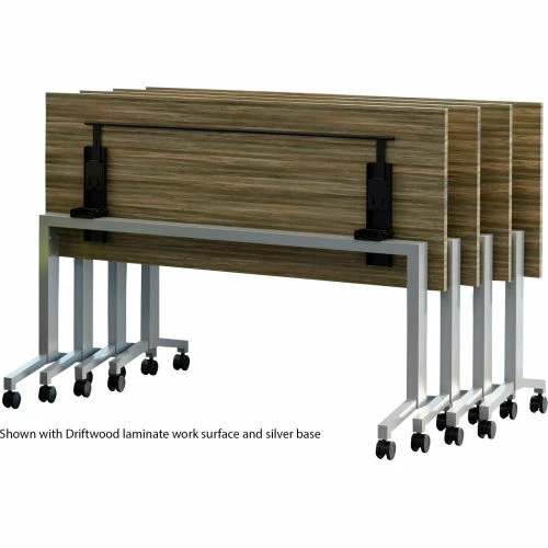 RightAngle Products RightAngle Flip Training Table w/ Casters 30" x 72", Hardrock Maple w/Black Base - R-Style Series 3 RightAngle Products RightAngle Flip Training Table w/ Casters 30" x 72", Hardrock Maple w/Black Base - R-Style Series - Image 3