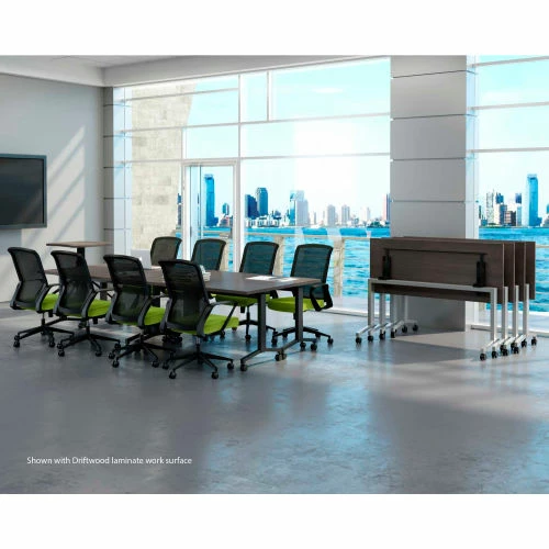 RightAngle Products RightAngle Flip Training Table w/ Casters 30" x 72", Hardrock Maple w/Black Base - R-Style Series 4 RightAngle Products RightAngle Flip Training Table w/ Casters 30" x 72", Hardrock Maple w/Black Base - R-Style Series - Image 4