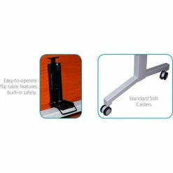 RightAngle Products RightAngle Flip Training Table w/ Casters 24" x 60", White w/Silver Base - R-Style Series -Tables Shop RightAngle Features 1