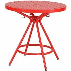Safco® CoGo Steel Outdoor/Indoor Table, Round, 30"W, Red -Tables Shop SAC 4361RD